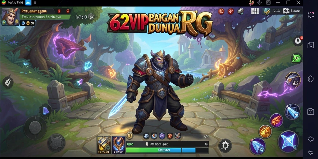 Screenshot gameplay 62VIP menampilkan pertarungan mendebarkan dan lingkungan yang indah.