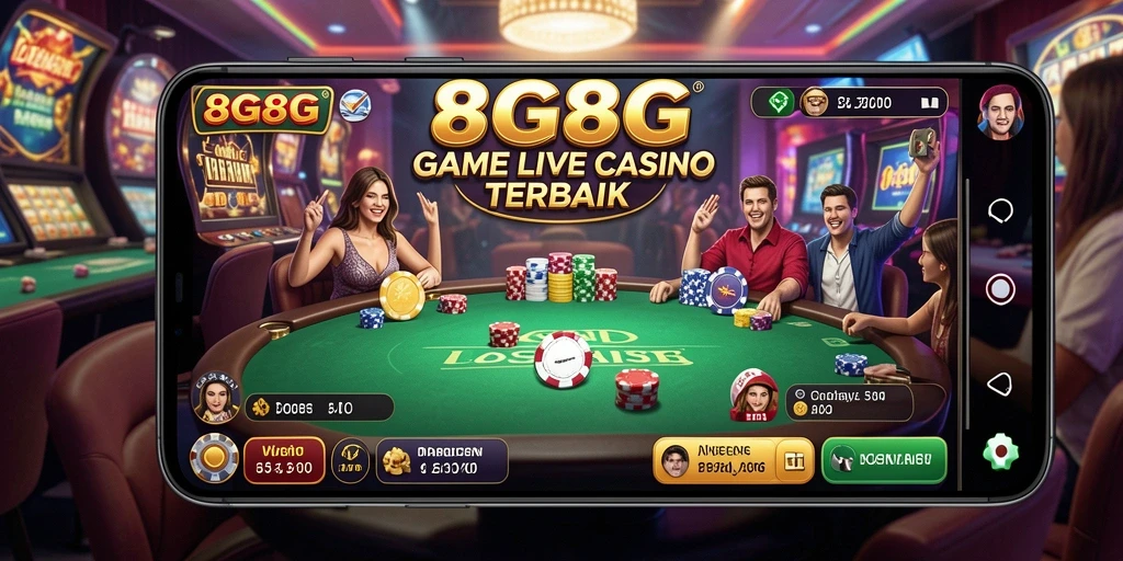Tampilan gameplay Live Casino yang mendebarkan di 8G8G.