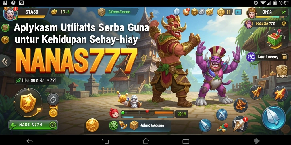 Tampilan aplikasi NANAS777 dengan fitur utilitas yang lengkap dan fungsional.