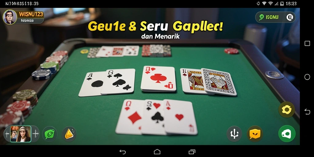 Screenshot WISNU123 menampilkan momen seru saat bermain Gaple.